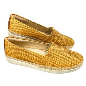 TROTTERS Women's Accent Loafer Woven Raffia Tan Slip-On Shoes Size 9.5 W